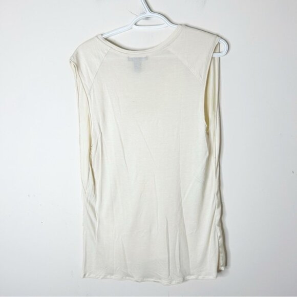 Mango Women’s Silk Front Blouse Sleeveless Satin V-neck Neutral Minimalist XS - Picture 11 of 11